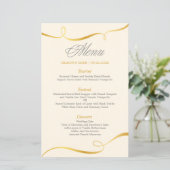Elegant Gold Swirl-menu | bewerkbare kleur (Staand voorkant)
