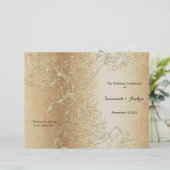 Elegant Gold Swirl met Black Font Wedding Program (Staand voorkant)