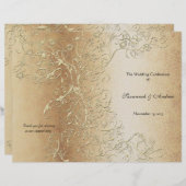 Elegant Gold Swirl met Black Font Wedding Program (Voorkant / Achterkant)