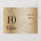 Elegant Gold Swirls Black Font Table Numbers Briefkaart (Achterkant)