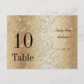 Elegant Gold Swirls Black Font Table Numbers Briefkaart (Voorkant)
