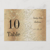 Elegant Gold Swirls Black Font Table Numbers Briefkaart (Voorkant)
