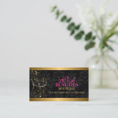 Elegant Gold Swirls en Damask Visitekaartje (Staand voorkant)