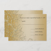 Elégant Gold Swirls Wedding RSVP Response Card (Devant / Derrière)