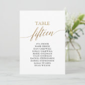 Elegant Gold Table Number 15 Seating Chart Kaart (Staand voorkant)