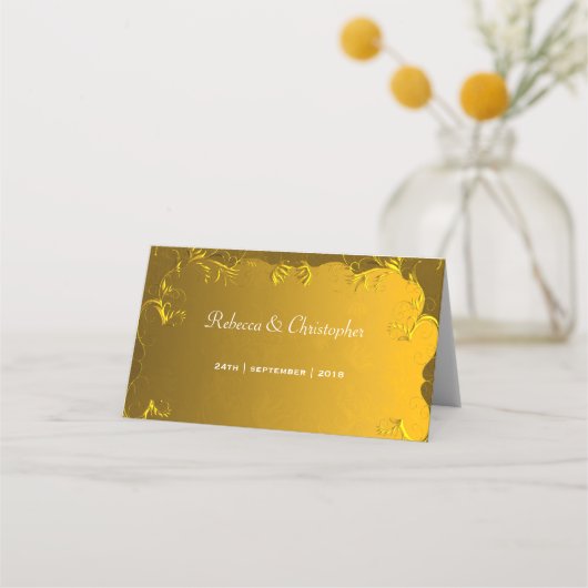 Elegant Gold Table Place Card (Achterkant)