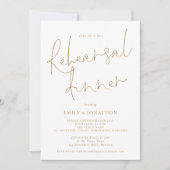 Elegant Gold Text Wedding Rehearsal Dinner Kaart (Voorkant)