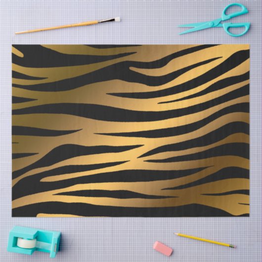 Elegant Gold Tiger Tissuepapier (Craft)