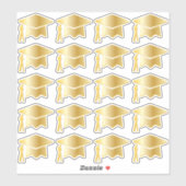 Elegant Gold Tone Gradup Cap Sticker (Vel)