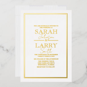 Elegant Gold Traditional Wedding Folie Invitation Folie Uitnodiging