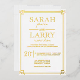 Elegant Gold Traditional Wedding Folie Invitation Folie Uitnodiging