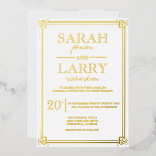 Elegant Gold Traditional Wedding Folie Invitation Folie Uitnodiging