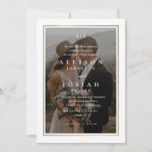 Elegant Gold Transparant Photo Wedding Kaart (Voorkant)