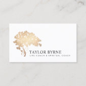 Elegant Gold Tree Logo Professional Visitekaartje (Voorkant)