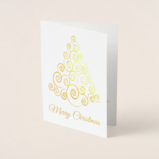 Elegant Gold Tree, niet met kerstmis Folie Kaarten