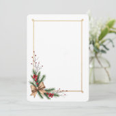 Elegant Gold-Trimmed Holiday Wedding Invitation Kaart (Staand voorkant)