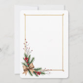 Elegant Gold-Trimmed Holiday Wedding Invitation Kaart (Voorkant)