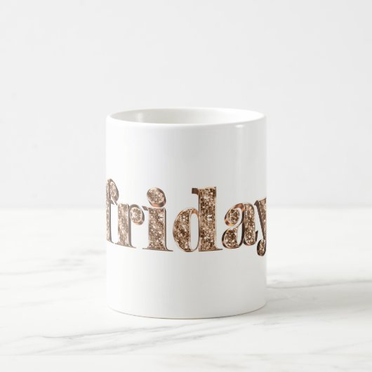Elegant Gold Typografie Dag van de week Vrijdag Koffiemok (Center)