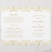 Élégant Gold Vintage Glamor Programmes de mariage (Devant)