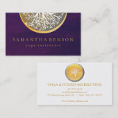 Elegant Gold Waterverf Tree Yoga en Meditation B Visitekaartje (Voorkant / Achterkant)