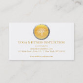 Elegant Gold Waterverf Tree Yoga en Meditation B Visitekaartje (Achterkant)