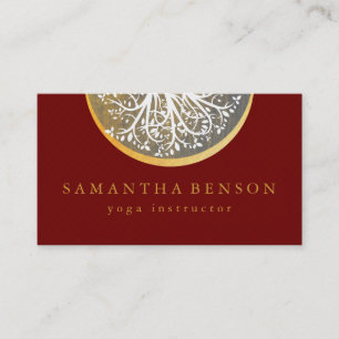 Elegant Gold Waterverf Tree Yoga en Meditation Visitekaartje
