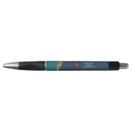 Elegant Gold Wave Blue Blauwgroen met Business Log Pen