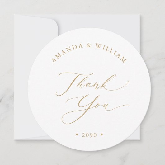 Elegant Gold Weddenschap Hartelijk dank Kaart (Voorkant)