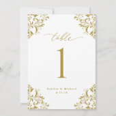 Elegant Gold Wedding 5x7-kaarten voor tabelnummers Kaart (Achterkant)