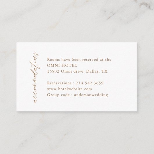 Elegant Gold Wedding Accommodding Enclosure Card Informatiekaartje (Voorkant)
