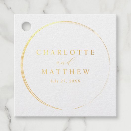 Elegant Gold Wedding Bedankjes Labels (Voorkant)