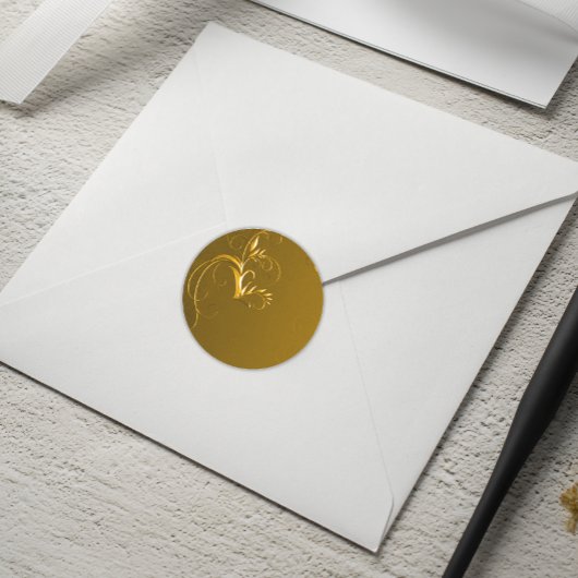 Elegant Gold Wedding Envelope-zegels Ronde Sticker