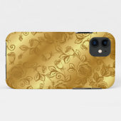 Elegant Gold Wedding Floral iPhone Case (Achterkant (horizontaal))