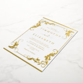 Elegant  Gold Wedding Folie Uitnodiging (Gedraaid)