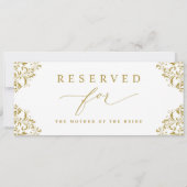 Elegant Gold Wedding Gereserveerd Stoel of Row Sig (Achterkant)