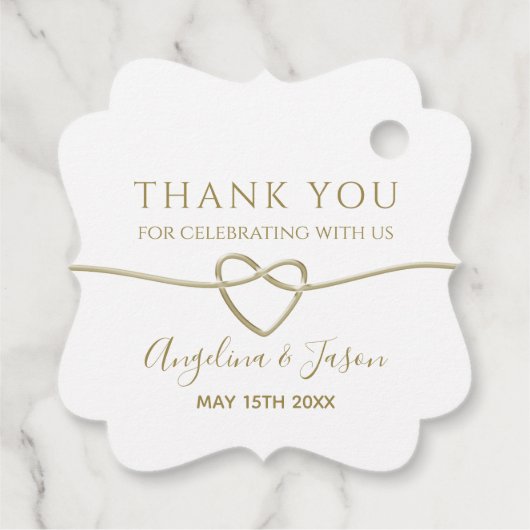 Elegant Gold Wedding Hartelijk dank Bedankjes Labels (Achterkant)