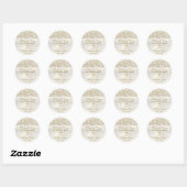 Elegant Gold Wedding Hartelijk dank Ronde Sticker (Vel)