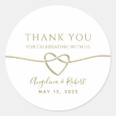 Elegant Gold Wedding Hartelijk dank Ronde Sticker (Voorkant)
