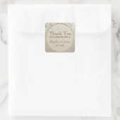 Elegant Gold Wedding Hartelijk dank Vierkante Sticker (Tas)