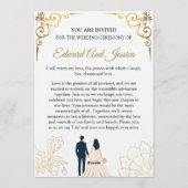 Elegant Gold Wedding Invitation Template Card (Dos)