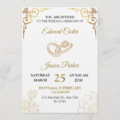 Elegant Gold Wedding Invitation Template Card (Devant)