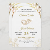 Elegant Gold Wedding Invitation Template Card (Devant / Derrière)