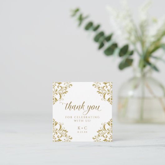 Elegant Gold Wedding Luxury  Favor Kaarten (Staand voorkant)