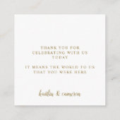 Elegant Gold Wedding Luxury  Favor Kaarten (Achterkant)