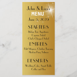 Elegant Gold Wedding Menu Kaart Custom Rack Kaart