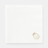 Elegant Gold Wedding Monogram Servet (Voorkant)