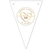 Elegant Gold Wedding Monogram Vlaggetjes (Derde vlag)