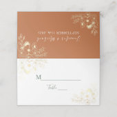 Elegant Gold Wedding Place Card (Buitenkant ongevouwen)