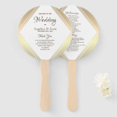 Elegant Gold Wedding Program Handwaaier (Voorkant en achterkant)