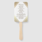 Elegant Gold Wedding Program Handwaaier (Achterkant)